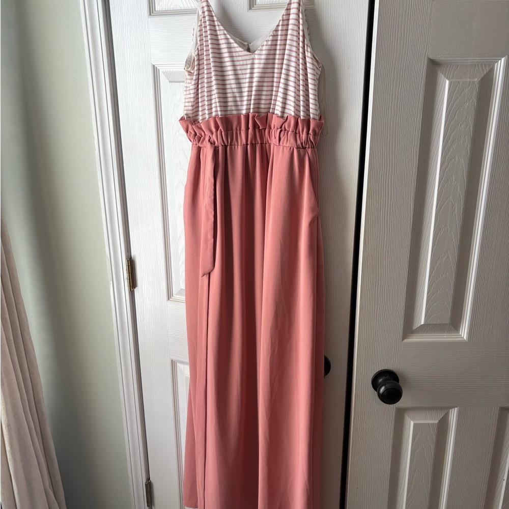 Striped Pink Maxi Dress